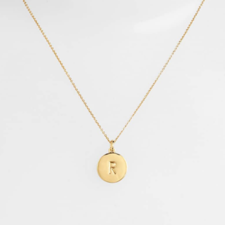 pendant necklace with letter R