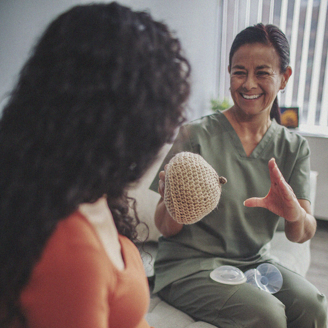 An IBCLC guides an expectant mother during a consultation