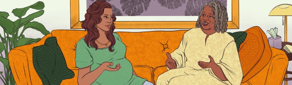 Female adults talking